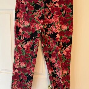 Talbots Floral Skinny Jeans - Red and Green